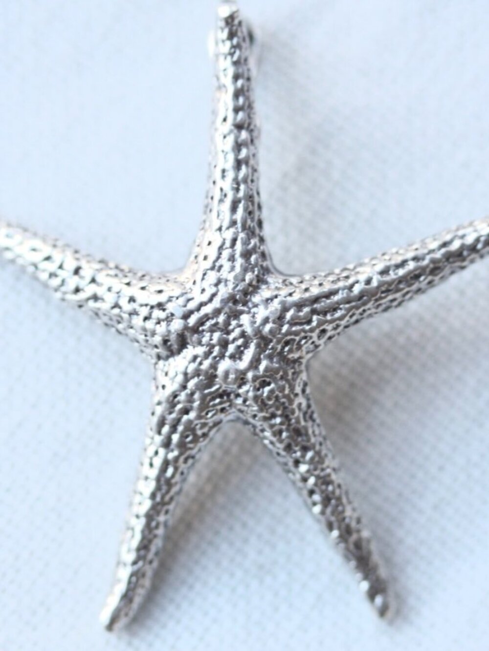 Sterling Silver Starfish Pendant with Hinged Clip